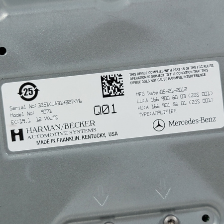 Усилитель музыки Mercedes-Benz M-Class 3 поколение (W166), 2011 - 2015